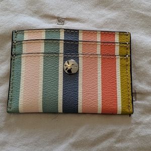 Coach striped card holder